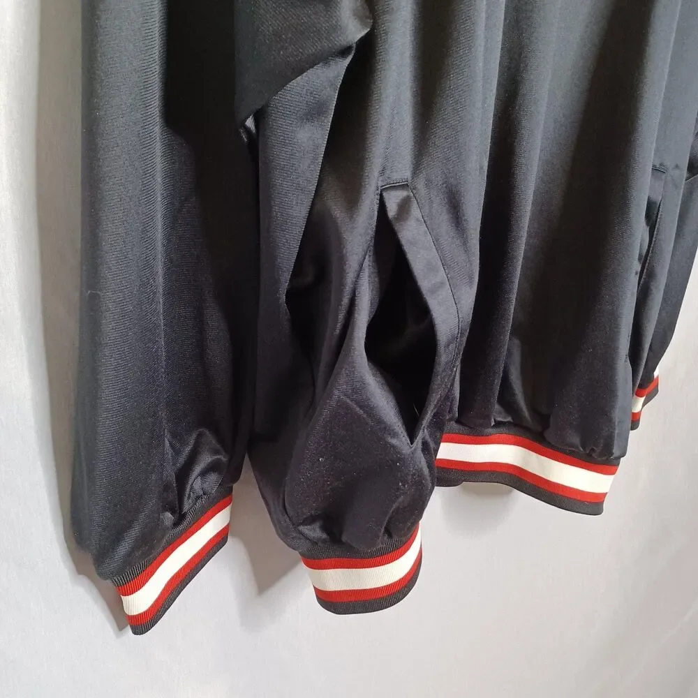 Starter Jacket Mens XL Pullover Black Red White Striped Trim 90s Classic Vintage